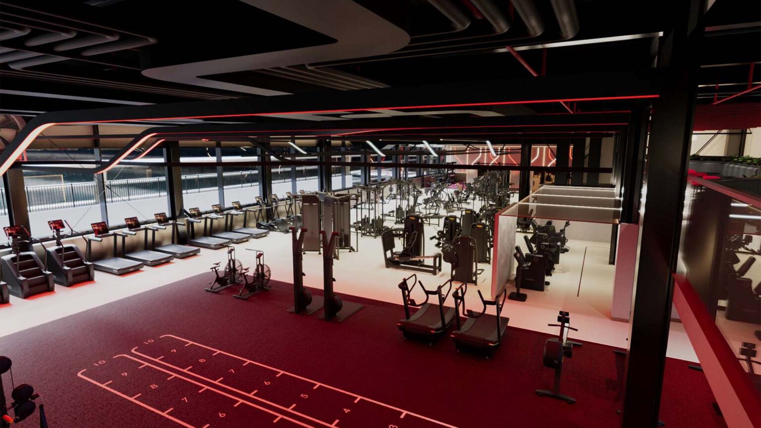 Gym view from the mezzanine